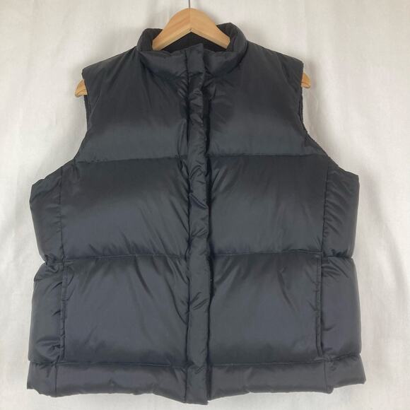 Glaciers Edge Puffer Vest Mens L Black Down Feathers Thick Loft Zip & Hook Loop - Picture 1 of 8